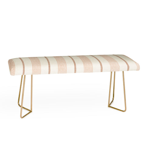 Little Arrow Design Co ivy stripes cream and blush Bench