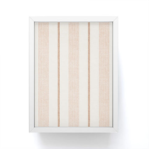 Little Arrow Design Co ivy stripes cream and blush Framed Mini Art Print