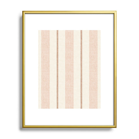 Little Arrow Design Co ivy stripes cream and blush Metal Framed Art Print
