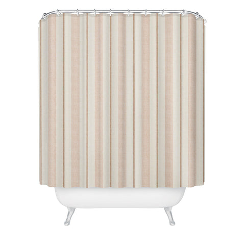 Little Arrow Design Co ivy stripes cream and blush Shower Curtain