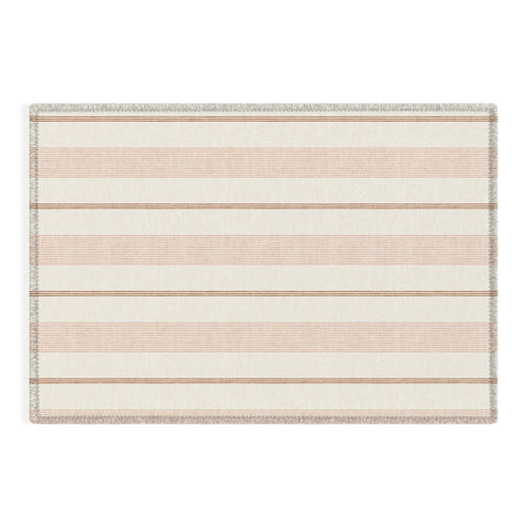 Little Arrow Design Co ivy stripes cream and blush Outdoor Rug