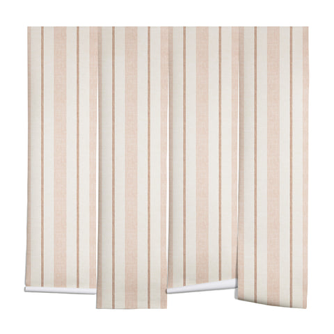 Little Arrow Design Co ivy stripes cream and blush Wall Mural
