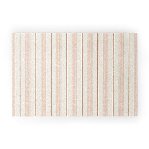 Little Arrow Design Co ivy stripes cream and blush Welcome Mat