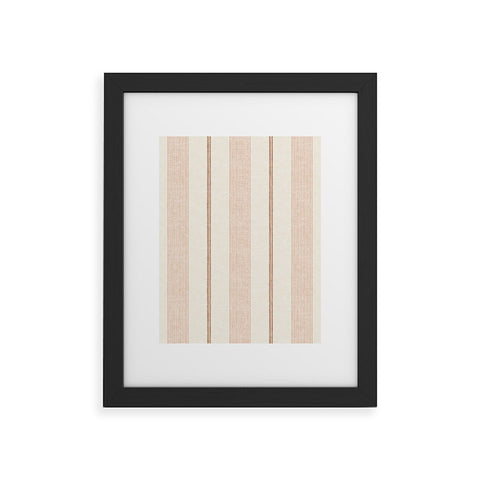 Little Arrow Design Co ivy stripes cream and blush Framed Art Print