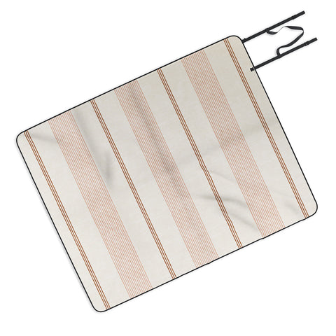 Little Arrow Design Co ivy stripes cream and blush Picnic Blanket