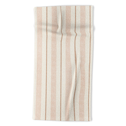 Little Arrow Design Co ivy stripes cream and blush Beach Towel