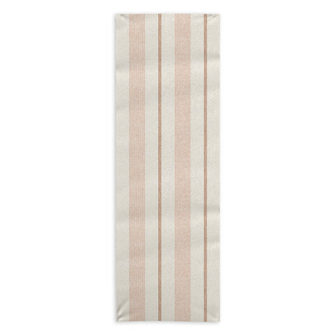 Little Arrow Design Co ivy stripes cream and blush Yoga Towel