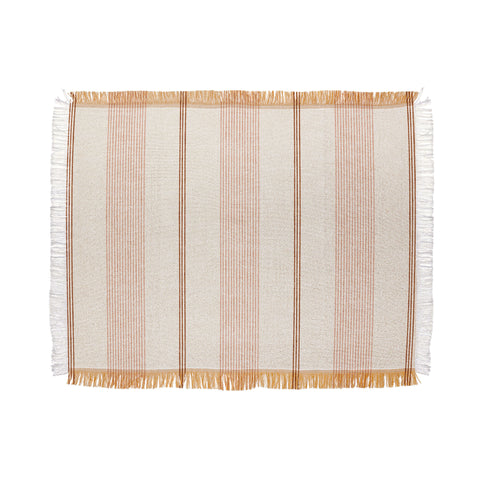 Little Arrow Design Co ivy stripes cream and blush Throw Blanket
