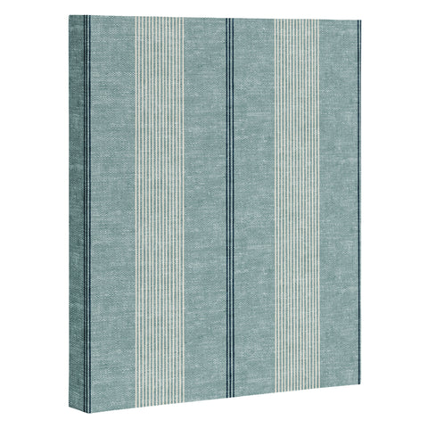 Little Arrow Design Co ivy stripes dusty blue Art Canvas
