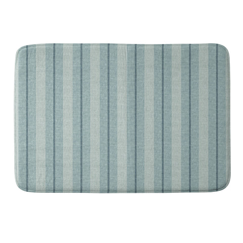 Little Arrow Design Co ivy stripes dusty blue Memory Foam Bath Mat