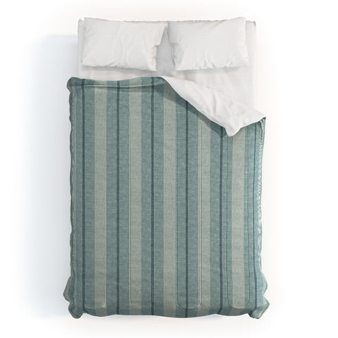 Little Arrow Design Co ivy stripes dusty blue Comforter