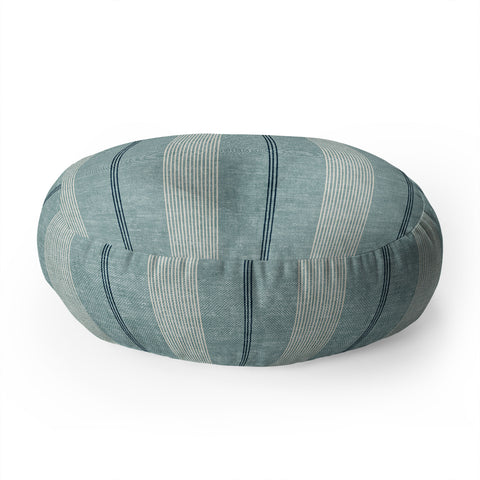 Little Arrow Design Co ivy stripes dusty blue Floor Pillow Round