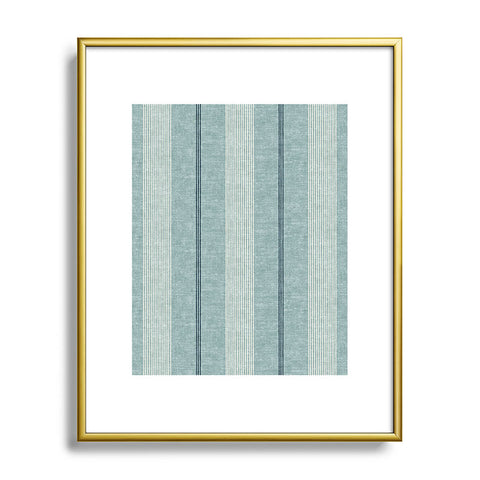 Little Arrow Design Co ivy stripes dusty blue Metal Framed Art Print