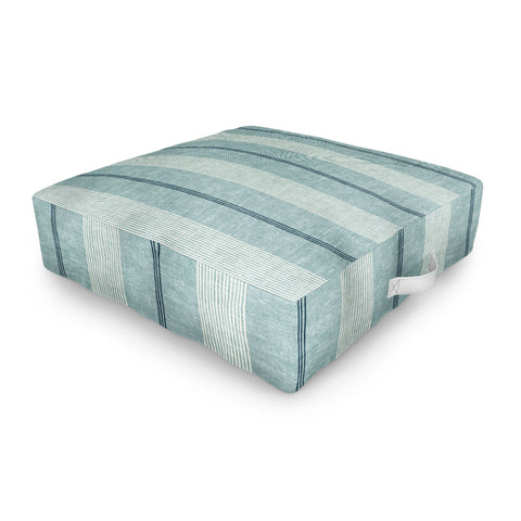 Little Arrow Design Co ivy stripes dusty blue Outdoor Floor Cushion