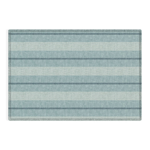 Little Arrow Design Co ivy stripes dusty blue Outdoor Rug