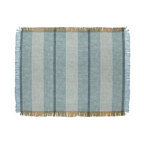 Little Arrow Design Co ivy stripes dusty blue Throw Blanket