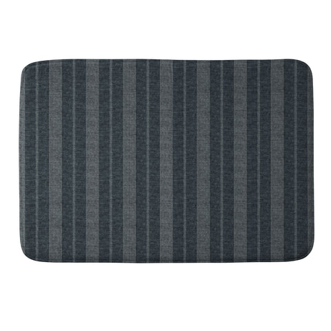 Little Arrow Design Co ivy stripes gray blue Memory Foam Bath Mat