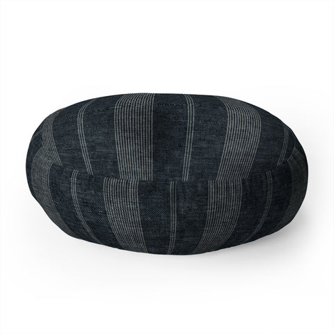 Little Arrow Design Co ivy stripes gray blue Floor Pillow Round