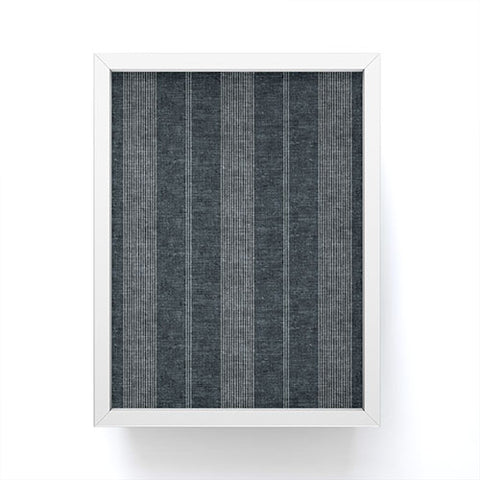 Little Arrow Design Co ivy stripes gray blue Framed Mini Art Print