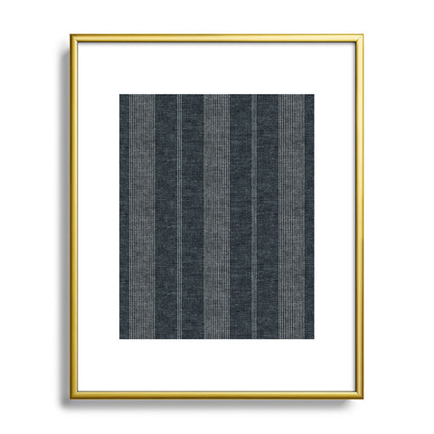 Little Arrow Design Co ivy stripes gray blue Metal Framed Art Print