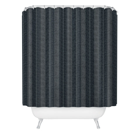 Little Arrow Design Co ivy stripes gray blue Shower Curtain
