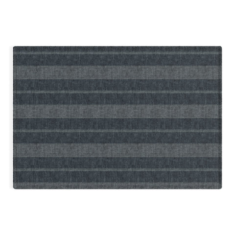 Little Arrow Design Co ivy stripes gray blue Outdoor Rug