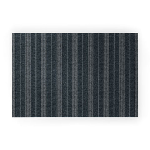 Little Arrow Design Co ivy stripes gray blue Welcome Mat