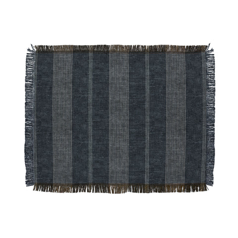 Little Arrow Design Co ivy stripes gray blue Throw Blanket
