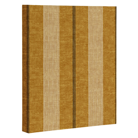 Little Arrow Design Co ivy stripes mustard Art Canvas