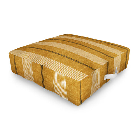 Little Arrow Design Co ivy stripes mustard Outdoor Floor Cushion