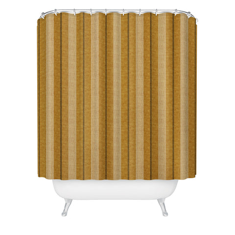 Little Arrow Design Co ivy stripes mustard Shower Curtain