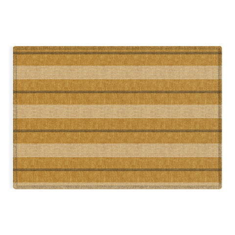 Little Arrow Design Co ivy stripes mustard Outdoor Rug