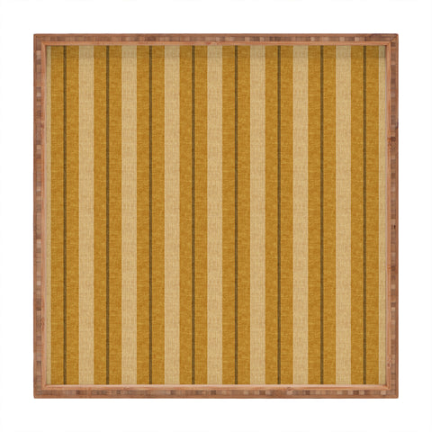 Little Arrow Design Co ivy stripes mustard Square Tray