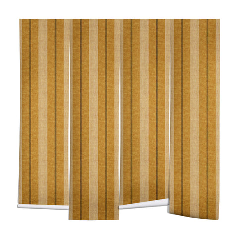 Little Arrow Design Co ivy stripes mustard Wall Mural