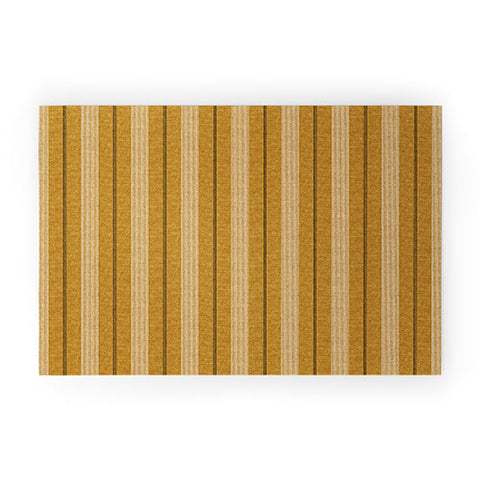Little Arrow Design Co ivy stripes mustard Welcome Mat