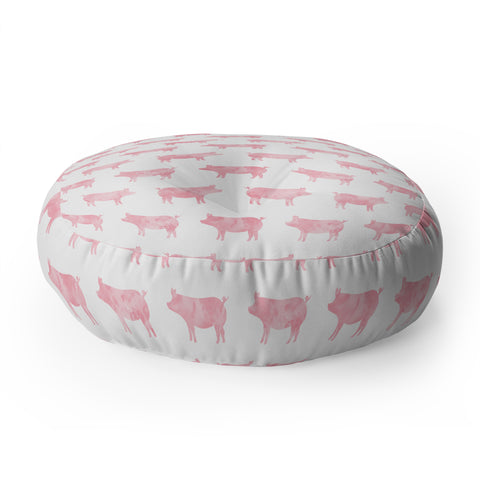 Little Arrow Design Co Just Pigs Floor Pillow Round