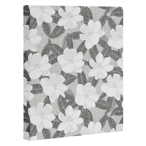 Little Arrow Design Co magnolia flower gray Art Canvas