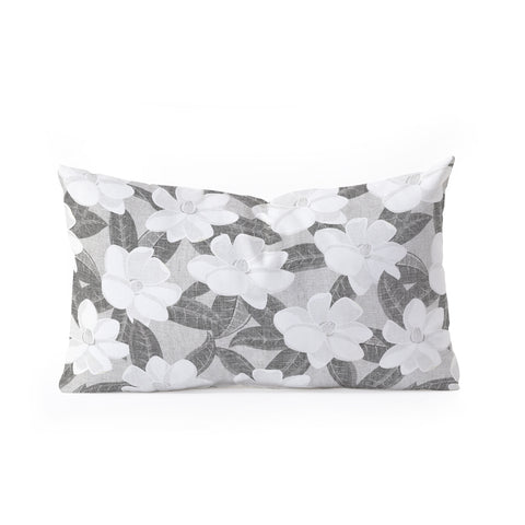 Little Arrow Design Co magnolia flower gray Oblong Throw Pillow