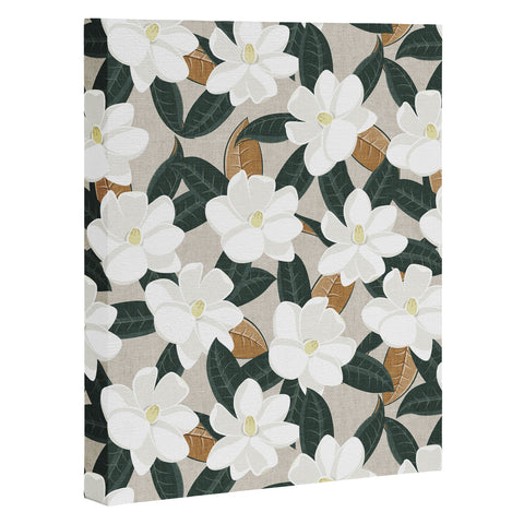 Little Arrow Design Co magnolia flower greige Art Canvas
