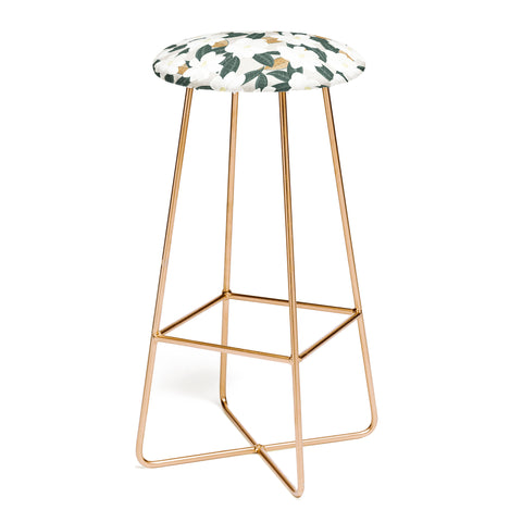 Little Arrow Design Co magnolia flower greige Bar Stool