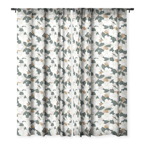 Little Arrow Design Co magnolia flower greige Sheer Non Repeat