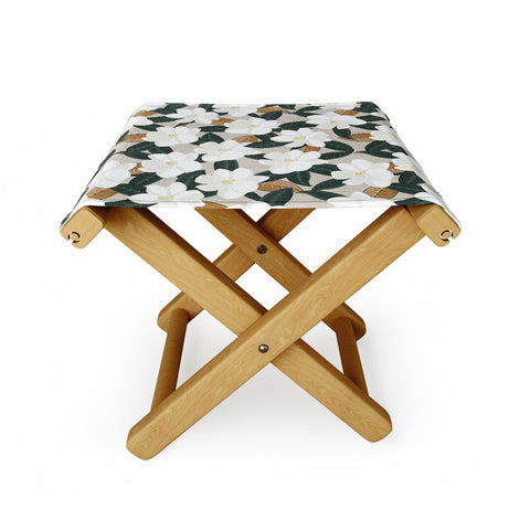 Little Arrow Design Co magnolia flower greige Folding Stool