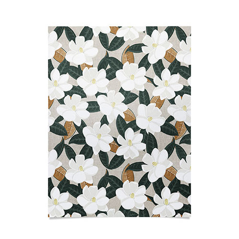 Little Arrow Design Co magnolia flower greige Poster