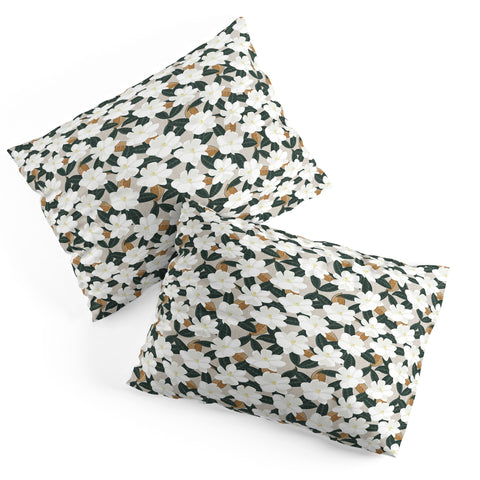 Little Arrow Design Co magnolia flower greige Pillow Shams