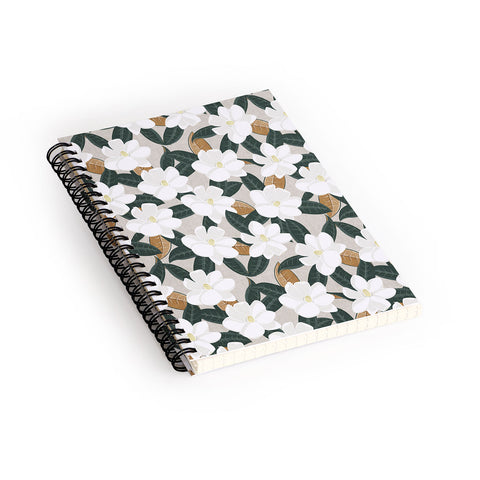 Little Arrow Design Co magnolia flower greige Spiral Notebook