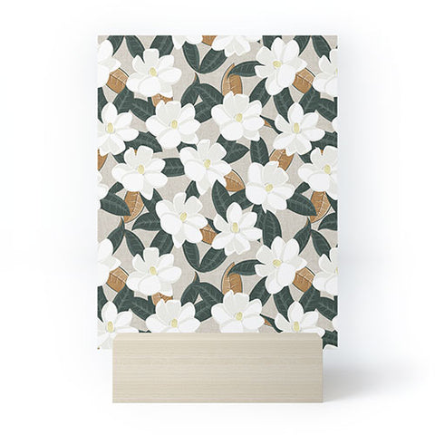 Little Arrow Design Co magnolia flower greige Mini Art Print