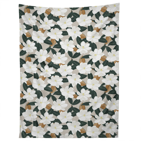 Little Arrow Design Co magnolia flower greige Tapestry