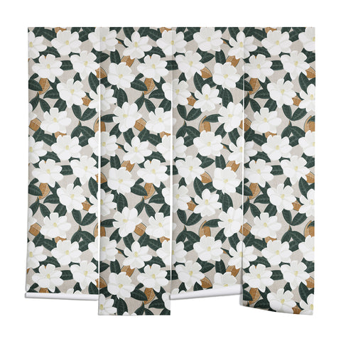 Little Arrow Design Co magnolia flower greige Wall Mural