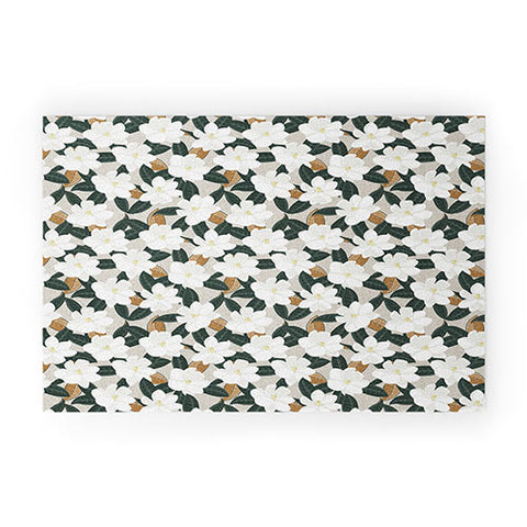 Little Arrow Design Co magnolia flower greige Welcome Mat