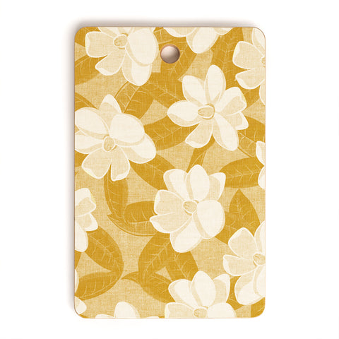 Little Arrow Design Co magnolia flower mustard Cutting Board Rectangle